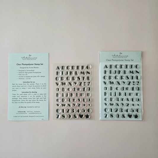 Classic Serif Alphabet Stamp Set — Set A