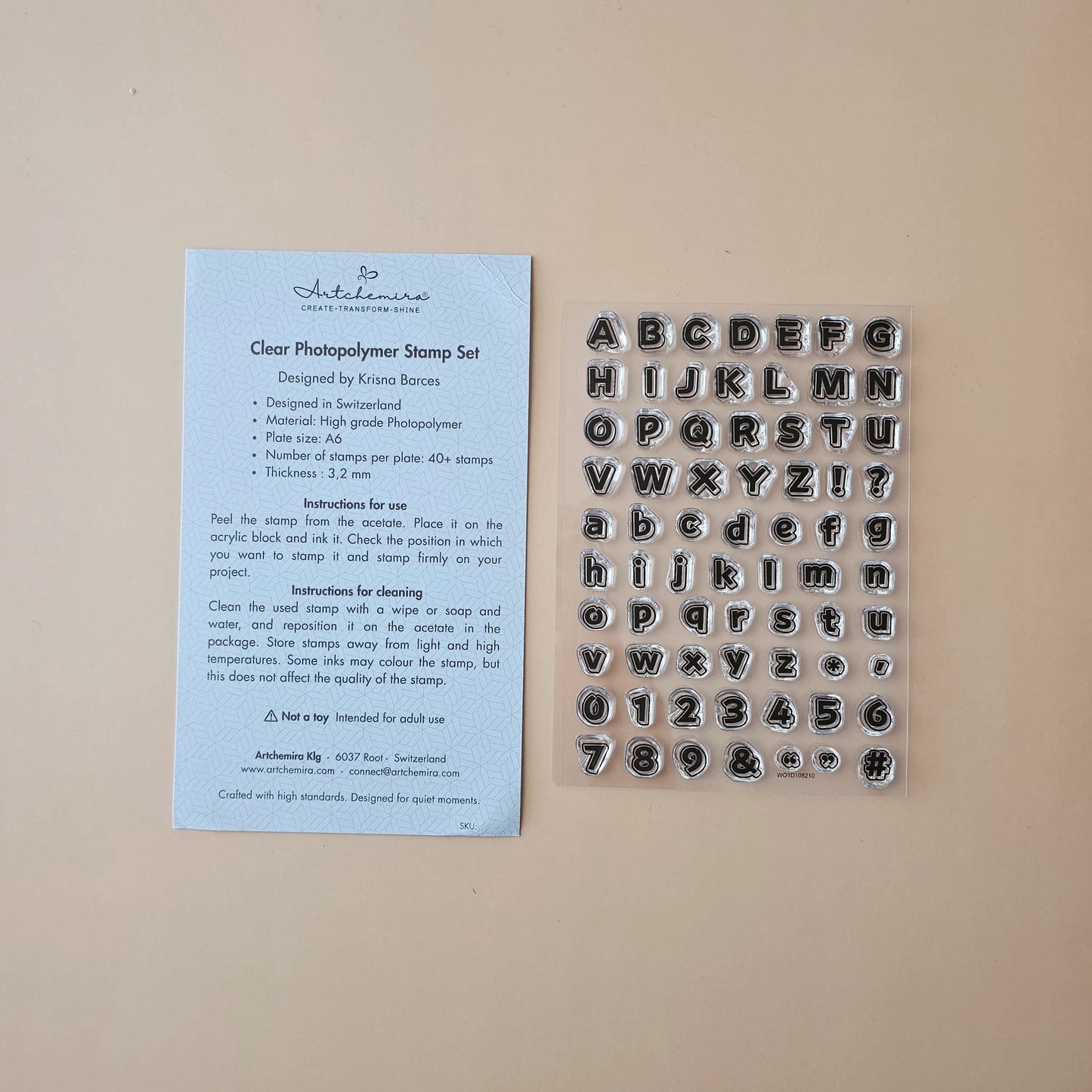Modern Sans Serif Alphabet Stamp Set — Set B