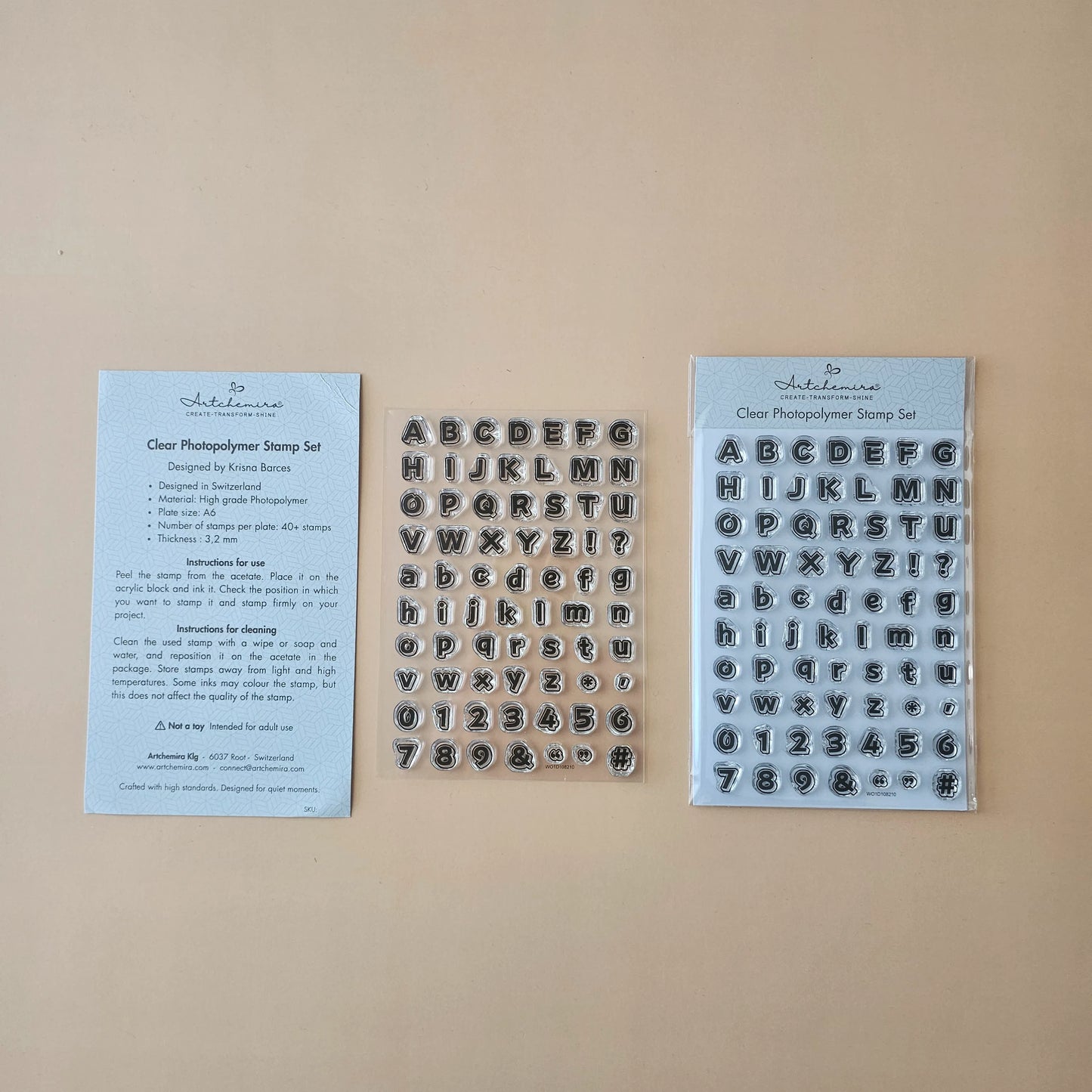 Modern Sans Serif Alphabet Stamp Set — Set B
