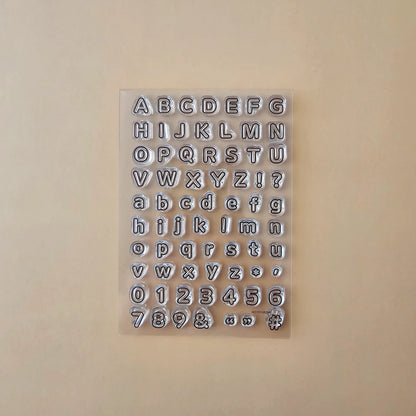 Soft Rounded Outline Alphabet Stamp Set — Set D