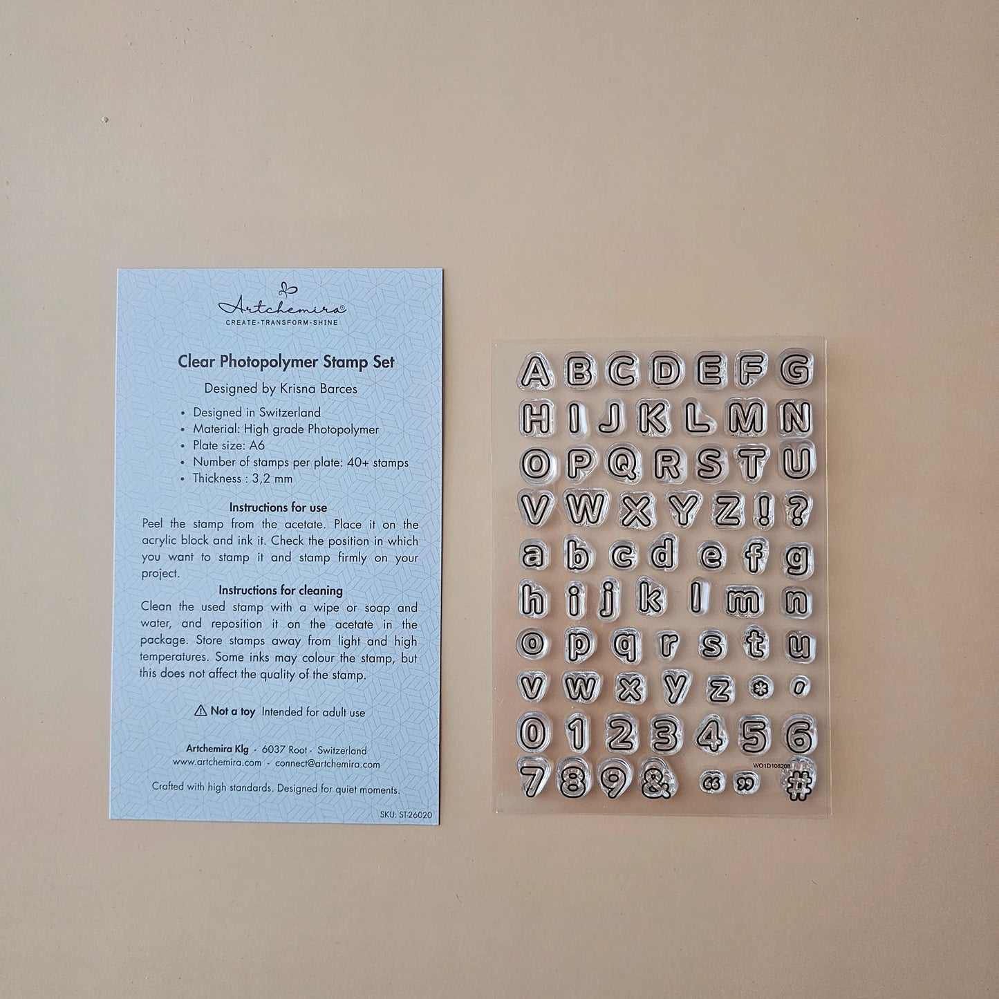Soft Rounded Outline Alphabet Stamp Set — Set D