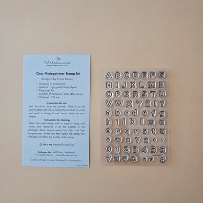 Soft Rounded Outline Alphabet Stamp Set — Set D