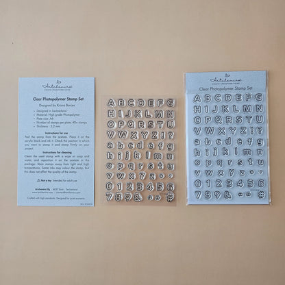 Soft Rounded Outline Alphabet Stamp Set — Set D