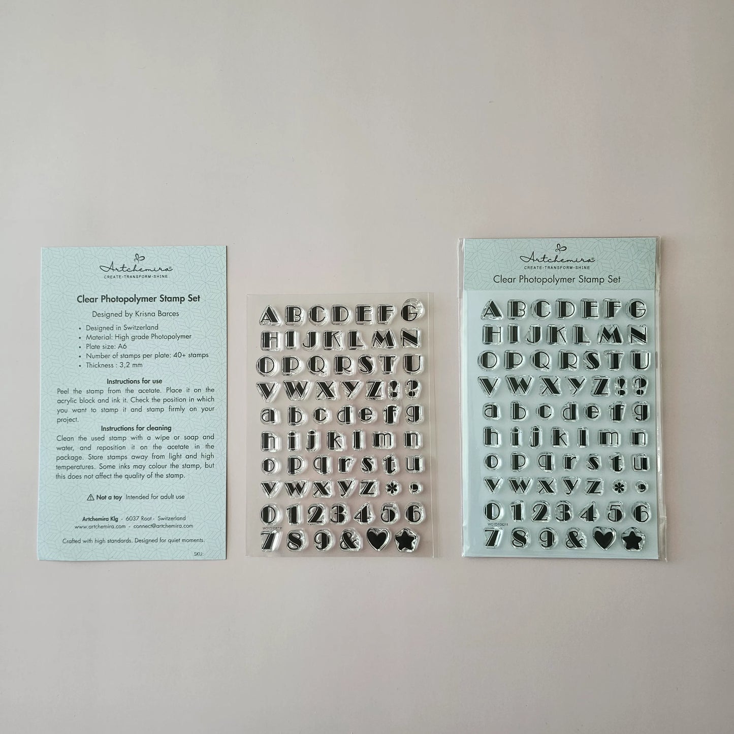 Classic Serif Alphabet Stamp Set — Set A