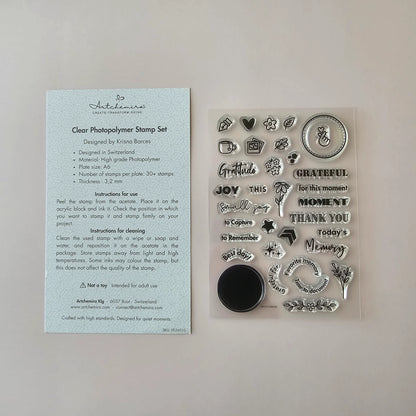 Gratitude Clear Stamp Set — Modular Phrase System