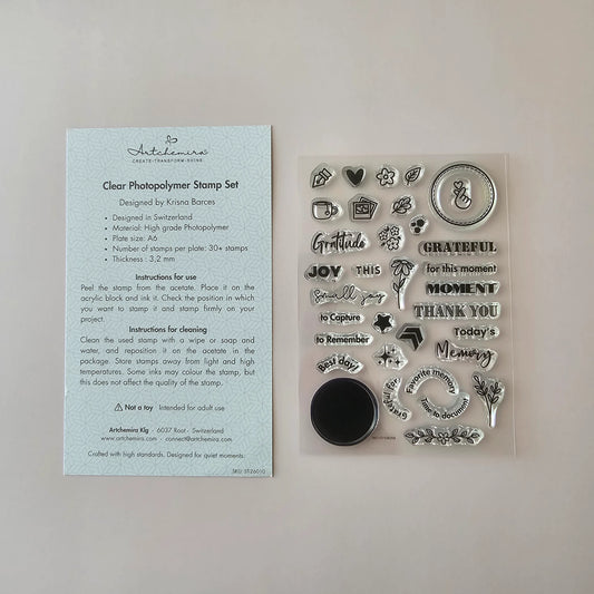 Gratitude Clear Stamp Set — Modular Phrase System
