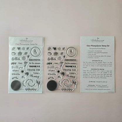 Gratitude Clear Stamp Set — Modular Phrase System