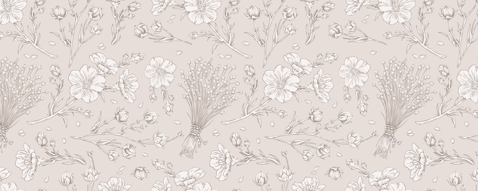 Soft botanical illustration pattern in warm tones — Artchemira contact page background